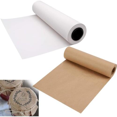 Kraft Wrapping Paper Roll Brown/White 30meters/32.8yards long width 30cm/11.81" Recycled Paper Gift Packing Smooth 12in x 100ft