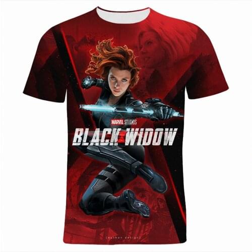 Summer Fashion Women Harajuku T Shirt Marvel Black Widow Cool 3D Printed Boy Girl Kids T-shirts Short Sleeve Mens Tee Shirts