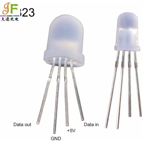 Fast shipping 500pcs/1000pcs WS2811 APA106 P9823 F5 5mm F8 8mm Round RGB LED chipset Full color LED Chip 5V Pack