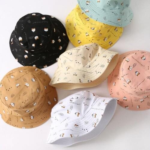 Casual Bucket Hats for Women Men Cartoon Print Summer Outdoor Sun Hats Caps Bucket Hat Wide Brim Basin Bucket Cap Fisherman Hat