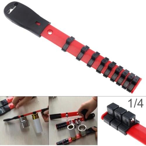 Practical 1/4 Inch Plastic Portable Universal Socket Sleeve Seat Socket Frame with 9 Slider and Hanging Hole for Socket Storage