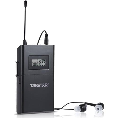 UHF Wireless Audio System Receiver LCD Display 6 Selectable Channels 50m Transmission Distance