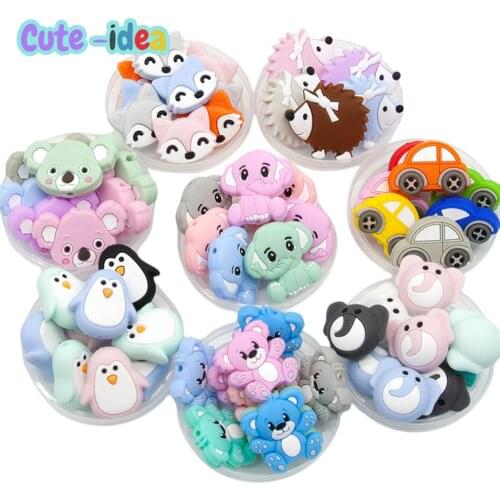 Cute-idea 10pcs/Lot Silicone Beads Teether Pacifier Nursing Chain Food Grade Teething Handmade Chewable Accessory Baby Product