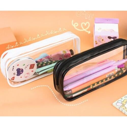 Transparent Pencil Case Korean Stationery Novelty Pencil Bag Korean Pouch Pencil Cases Kawaii Bag Pencil Pouch Kawaii Makeup
