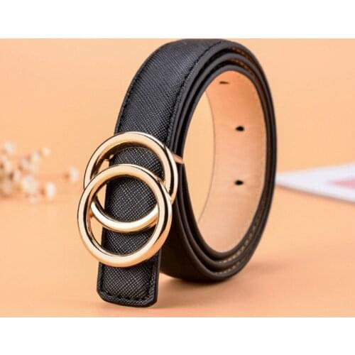 Luxury design womens belts double round buckle high quality waistbelt Luxury design Childrens Belt Boys Girls jeans Waistband