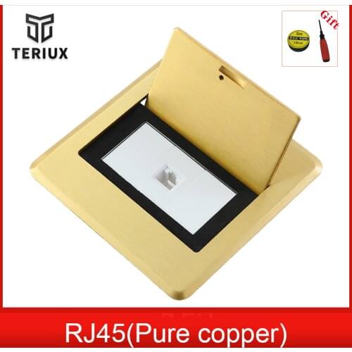 Network date golden floor receptacle computer network recessed socket 10A built in outlet plug