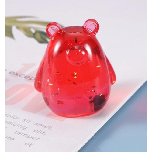 3D Silicone Mold Cute Animal Bear Cartoon Table Dec Mirror Resin Mold Handmade Craft Jewelry Making Casting Accessory