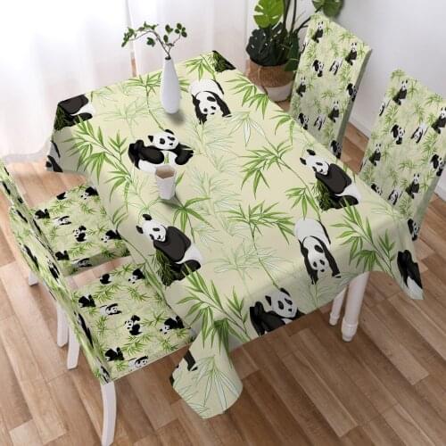 Cartoon Panda Tablecloth Waterproof Oilcloth Decorative Tapete Party Banquet Table Cover Dining Table Cover Protector