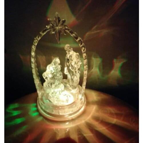 Luminous Resin Ornaments - Jesus Was Born Christian Gifts Desk Decorated Christmas Gift Jesu Crafts Holy Statuette figurine