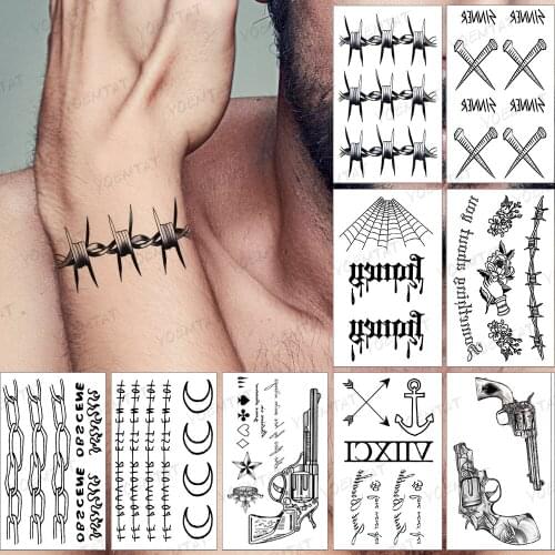 Waterproof Temporary Tattoo Sticker Chain Simple Black Tatto 2021 New Neck Arm Leg Tatoo Woman Man Child Fake Flash Tattoos
