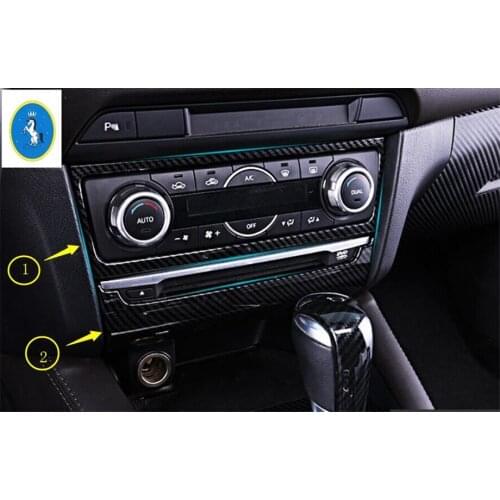 Yimaautotrims Dashboard Central Air Conditioning CD Multimedia Button Panel Cover Trim ABS For Mazda 6 Sedan & Wagon 2016 2017