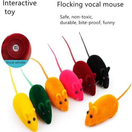 Funny Cat Toy Cat Vocal Toys Interactive Flocking Simulated Mouse Cat Bite Puzzle Pet Toy Environmentally Friendly Treatment