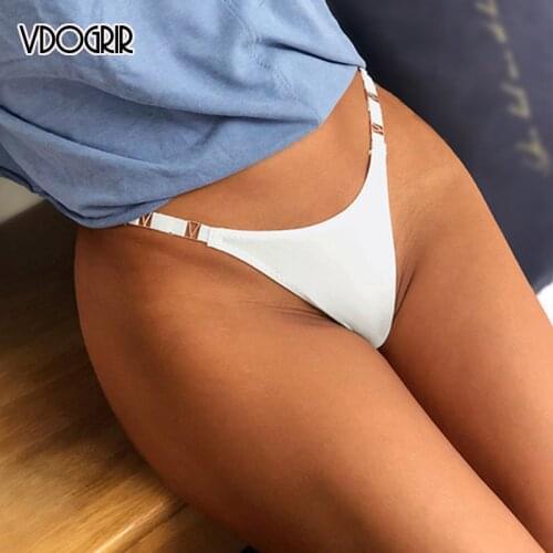 VDOGRIR 2020 Hot Sexy Womens Cotton Panties Underwear Seamless Sport Thin Belt Thong Low Rise Woman G-String Soft Lady Lingerie