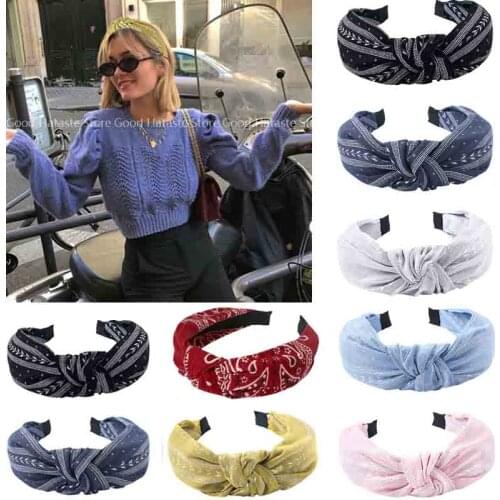 Women Hair Hoop Top Knot Turban Headband Elastic Hairband for Girls No Slip Stay Knotted Head Band Hair Band Hair Accessories