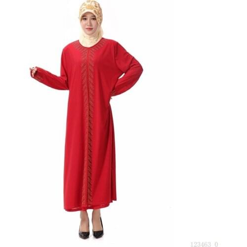 Womens Muslim Dress Women Hijab Arab Women Fashion Rhinestone Abayas Arabic Turkish Kaftan Female Clothing
