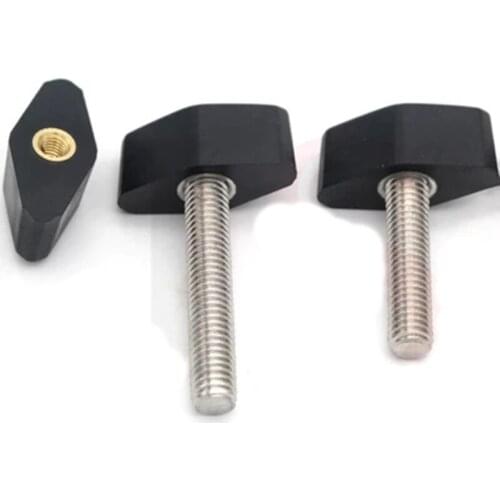 1Pcs M6 Stainless Steel One T word type Plastic head handle Adjustable Hand screw Length 10mm-40mm