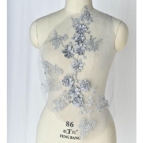 1Piece Gold Stars Hand-made Stereo Nail Bead Flower Lace Applique Childrens Wear Jewelry Headdress Costumes Diy Material