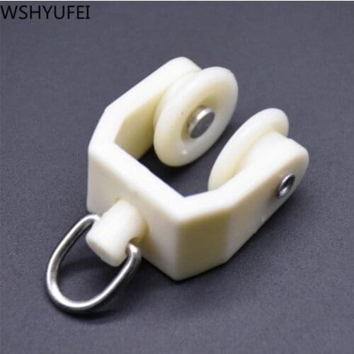 10pcs/lot WSHYUFEI Curtain track plastic pulley straight rail curved rail guide pulley accessories roller hook ring rail track