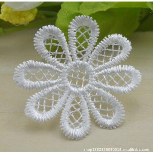100pcs Flower Sewing Soluble Embroidery Lace Patches Costura Motif Hat Headwear Clothes Appliques Applicaties Voor Kleding