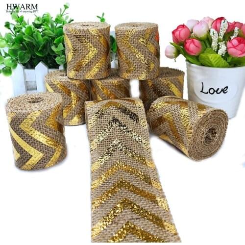 8pcs 6cm Golden Directional Linen Lace Fabric Ribbon DIY Handmade Wedding Christmas Decoration For Home PartyFavors Accessories