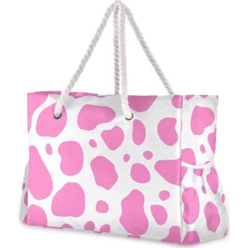 ALAZA Nylon Bag Beach Bag Women 2021 New Zipper Tote Leopard Print Single Shoulder Large Capacity Luxury Lady Handbags