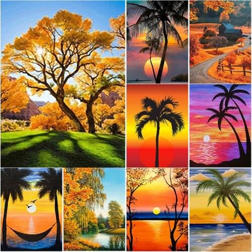 New DIY 5D Diamond Painting Autumn Scenery Diamond Embroidery Scenery Cross Stitch Full Square Round Drill Manual Art Home Decor