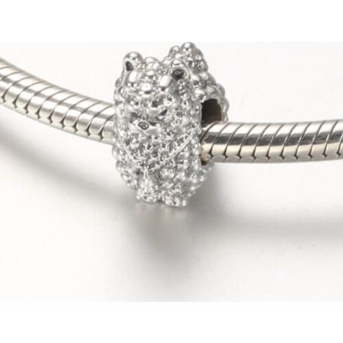 Authentic S925 Silver Bead DIY Jewelry Fluffy Llama Charm fit Lady Bracelet Bangle