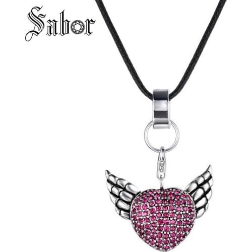 Chokers Charm Pendants Necklaces For Women Fly With White Crystal Heart Pendants Necklaces Jewelry silver color