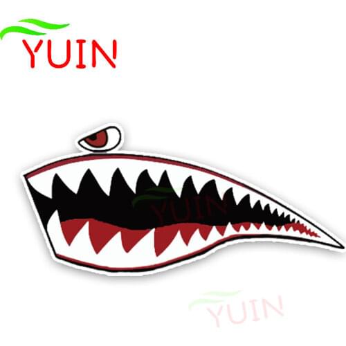 Lovely Sharks The Mouth Cartoon Colored Car Sticker Creative High Quality PVC Graphic Decoration Waterproof Decal 15*7cm