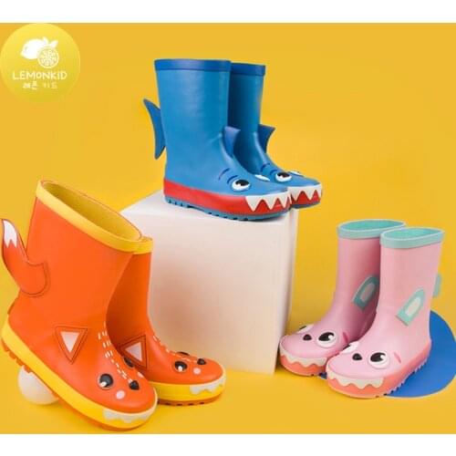 2021 Cartoon Kids Rain Boots Boy Girls Rubber Boots Children Waterproof Rainboots New Fashion Health Non-slip Baby Water Shoes