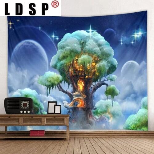LDSP Tapestry Magic Tree Wall Rugs Wall Hanging Fabric Mural Background Cloth Towel Beach Fabric Blanket Bedroom Home Decor