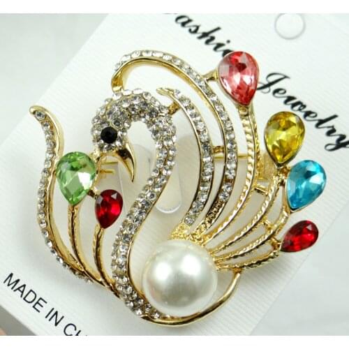 Hot Sale swan Brooches Men Women Suits Dress Hat Collar Brooch Pins Scarf Buckle Party Weddings Banquet Brooch Gifts W33
