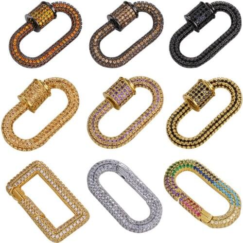 JUYA Hot Sale Cubic Zirconia Spiral Screw Clasps Connectors For Jewelry Making Luxury DIY Handmade Jewelry Findings Accessories