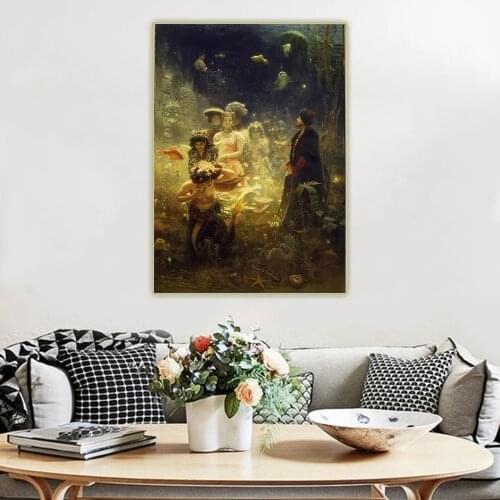 Canvas Oil Painting Ilya Yafimovich Repin"Sadko"Wall Aesthetic Backdrop Western Art Decor Poster Home Interior Decoration
