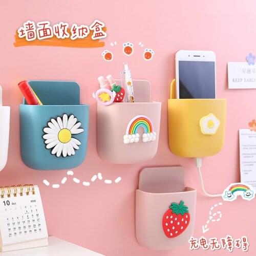 Wall-Mounted Storage Box Stationery organizer Stand For pens Phone Holder TV Remote Control Storage Box Home&Office accessories