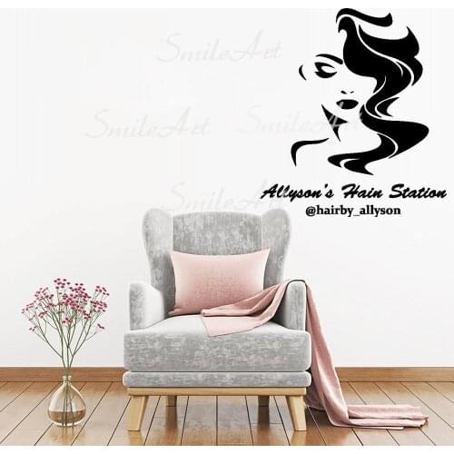 NEW Custom Name Beauty Salon Wall Sticker Removable Wall Stickers Diy Wallpaper For Babys Rooms Wall Decal Home Decor