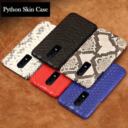 NEW Phone Shell For OnePlus 6 High Quality Natural Python Skin Genuine Leather Case For Oneplus 5 5T 6 3 3T Casing Cover Case