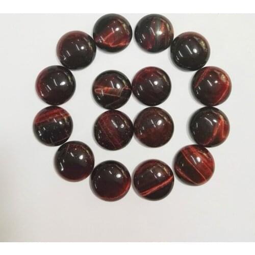 Wholesale 16x16mm Nature red tiger eye stone beads CAB Cabochon round shape Beads 30pcs/Lot Free shipping