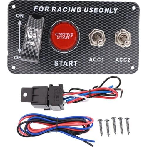 12V Ignition switch panel for Racing Car Engine Start Button push button integrated LED Toggle Panel for Car Boat Marine Truck