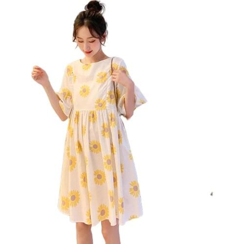 Maternity Dresses for Women Fashion Flower Breastfeeding Dress Clothes for Pregnant Women Daily Wearing Pregnancy Clothing