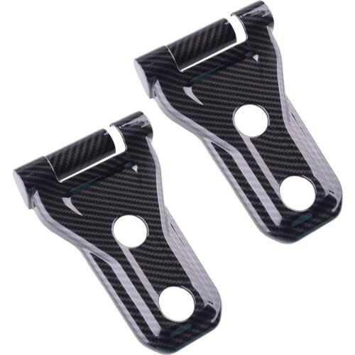 2Pcs ABS Plastic Carbon Fiber Texture Car Hood Engine Hinge Cover Buckle fit for Jeep Wrangler JL 2018 2019 2020 Accessories