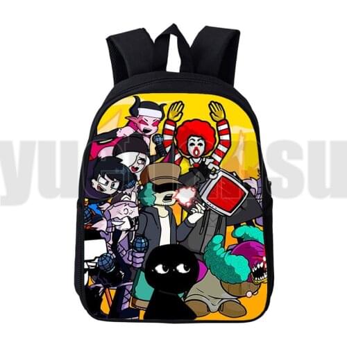 3D Print Anime Friday Night Funkin Backpack Children Game Bags 12/16 Inch Primary School Bag Teenagers Cosplay Travel Backpack