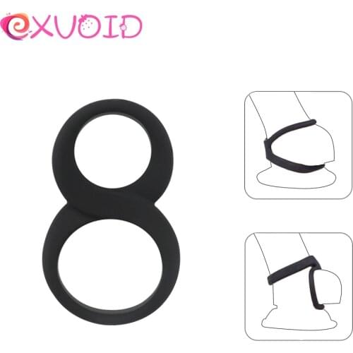 EXVOID Scrotum Bind Delay Ejaculation Adult Products Cock Silicone Ring Elastic Penis Sleeve Sex Shop Sex Toys for Couples