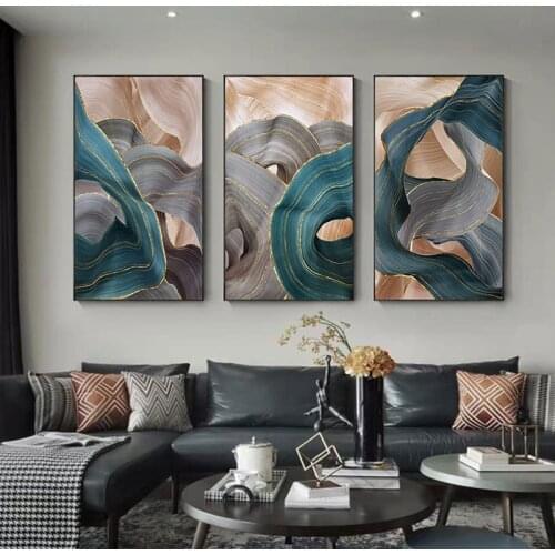 Modern Abstract Ribbon Decorative Canvas Painting Wall Poster For Living Room Decoration Home Decor