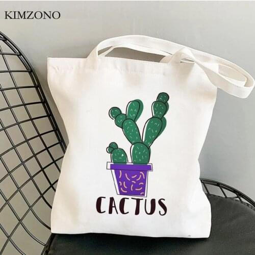 Cactus shopping bag reusable tote shopper eco bag reusable reciclaje fabric sacolas