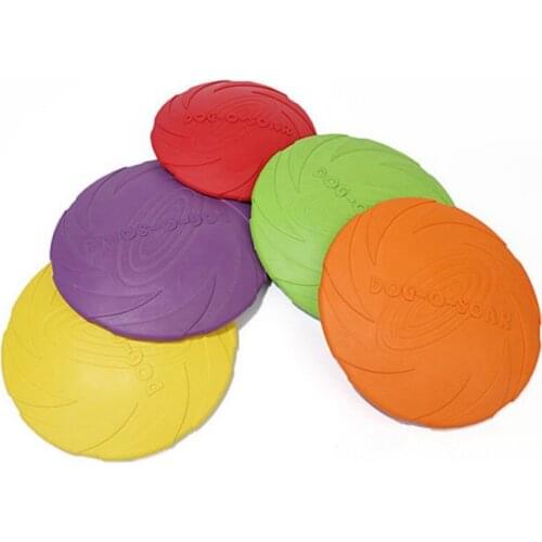 Natural Rubber Dog Training Plate Toy 7.1/8.6 Inches Outdoor Pet Dog Cats Interactive Game Plates Happy time with Your Pets 2021