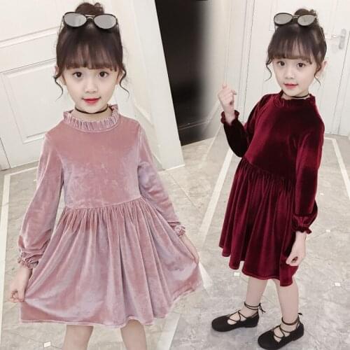 Spring Girls Pleuche Dress Roupas High Quality Long Sleeve Princess Dress for Girls Kids Infantis Children Clothes Menina Dress