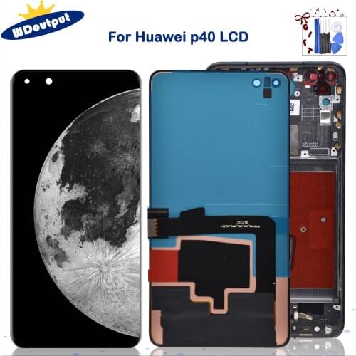 Original AMOLED For Huawei P40 LCD Display Touch Screen Digitizer Assembly For HUAWEI P40 ANA-AN00 TN00 NX9 LX4 LCD With Frame