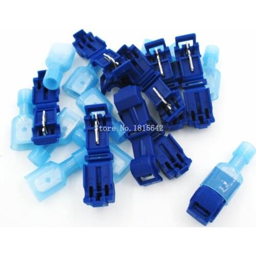 20PCS=10set L1 Blue T Type Quick Splice Crimp Terminal Wire Convenient Connector For 1.2-2.5mm Line
