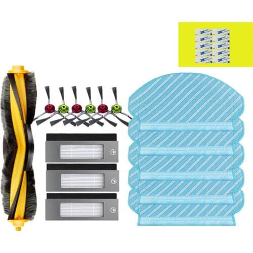 22pcs/set Replacement Cleaning Rags HEPA Filter Side Brushes Roller Brush for Ecovacs T5 DX55 Sweeping Robot Vacuum Cleaner Part